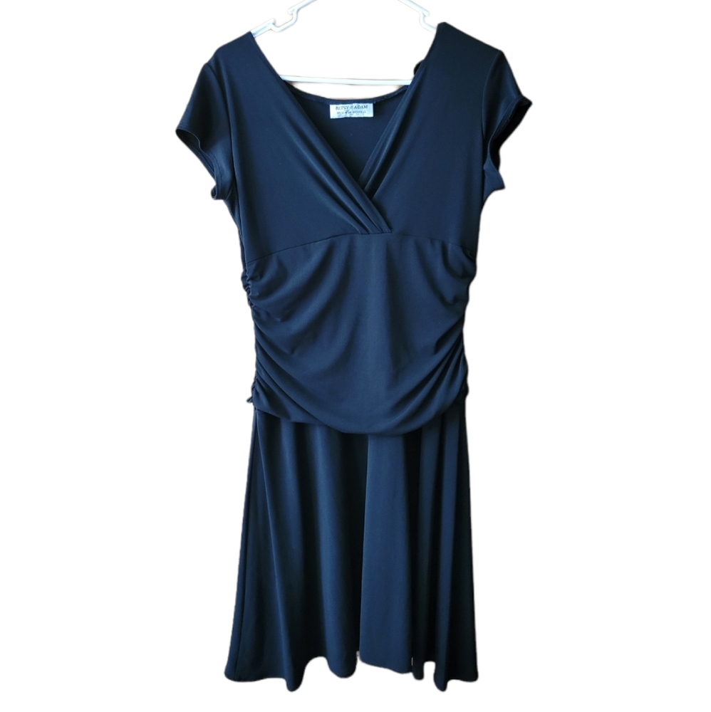 Betsy & adam black event dress medium shirt dinner wedding guest dress - Picture 1 of 3